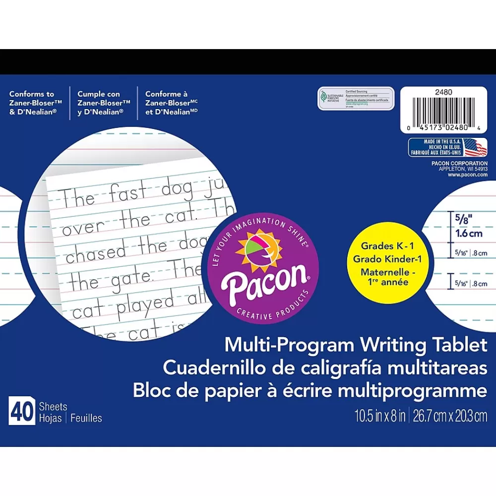 Pacon Zaner-Bloser D'Nealian™ Multi-Program Tablet Handwriting Paper, Grades K-1st, 40 Sheets (2480) Shop