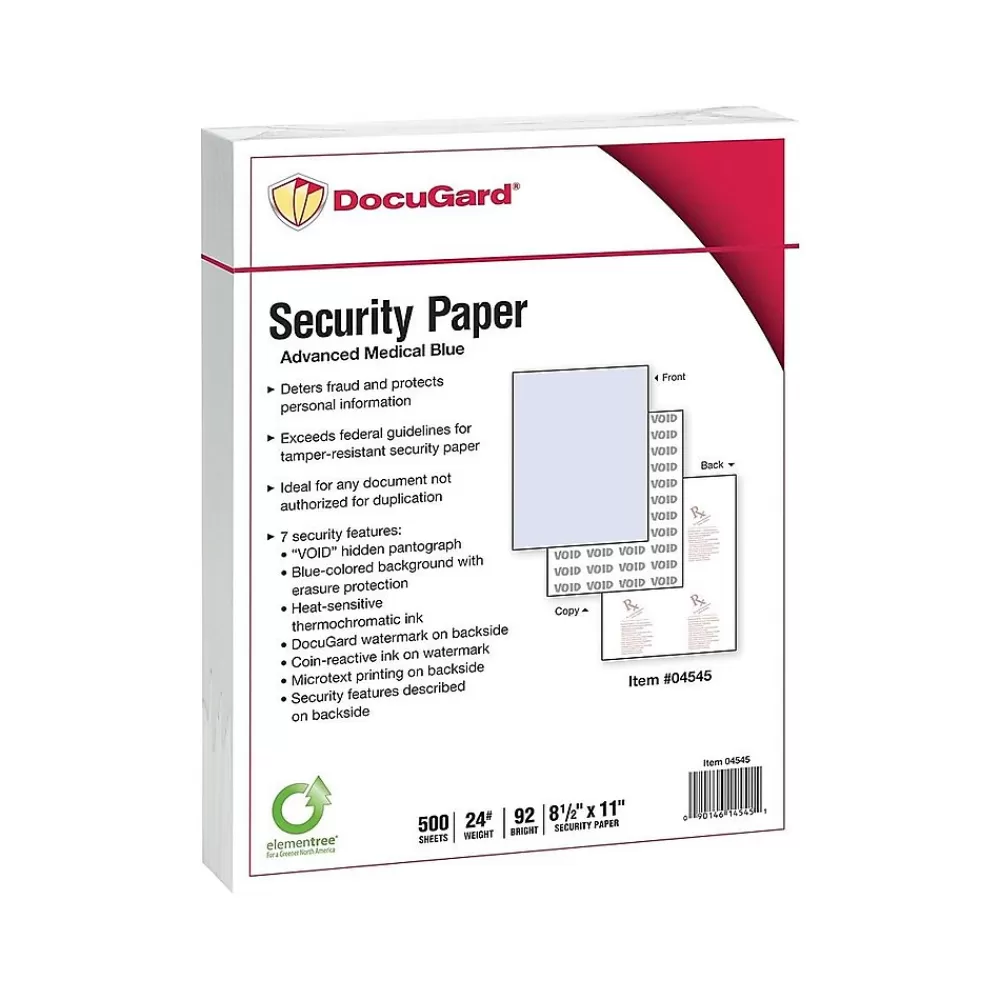 Paris DocuGard Advanced 8.5" x 11" Medical Security Paper, 24 lbs., Blue, 500 Sheets/Ream, 2500/Carton (04545) Sale