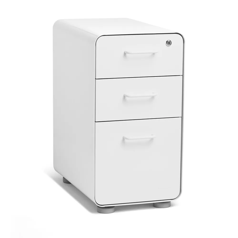 Poppin White Slim Stow 3-Drawer Vertical File Cabinet, White (104667) Discount