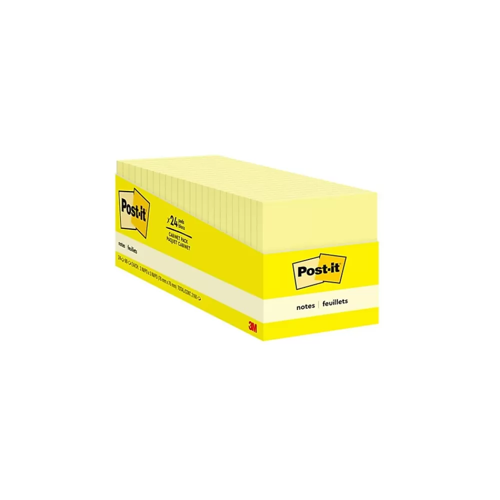 Post-it Notes, 3" x 3", Canary Collection, 90 Sheet/Pad, 24 Pads/Pack (65424CP) Best