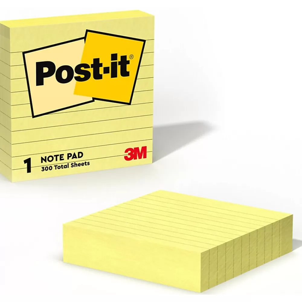 Post-it Notes, 4" x 4", Canary Collection, Lined, 300 Sheet/Pad (675-YL) Discount