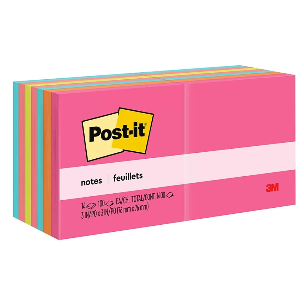 Post-it Notes, 3" x 3", Collection, 100 Sheet/Pad, 14 Pads/Pack (65414AN) Poptimistic Flash Sale