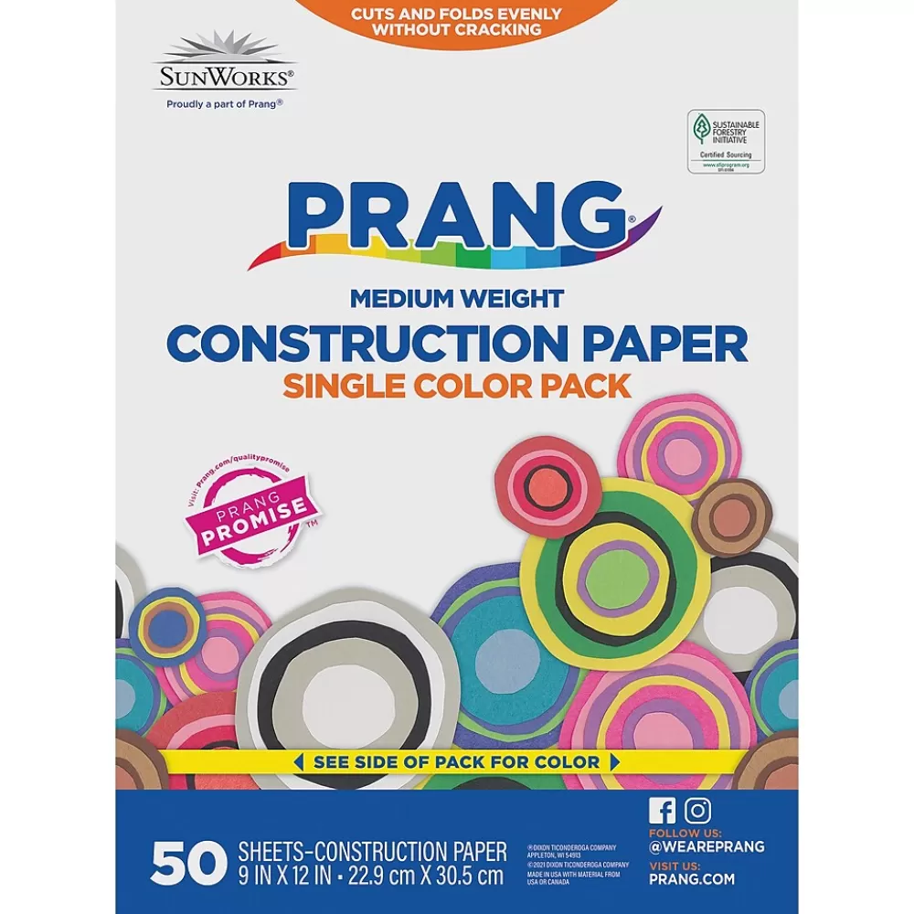 Prang 9" x 12" Construction Paper, Black, 50 Sheets/Pack (P6303-0001) Sale