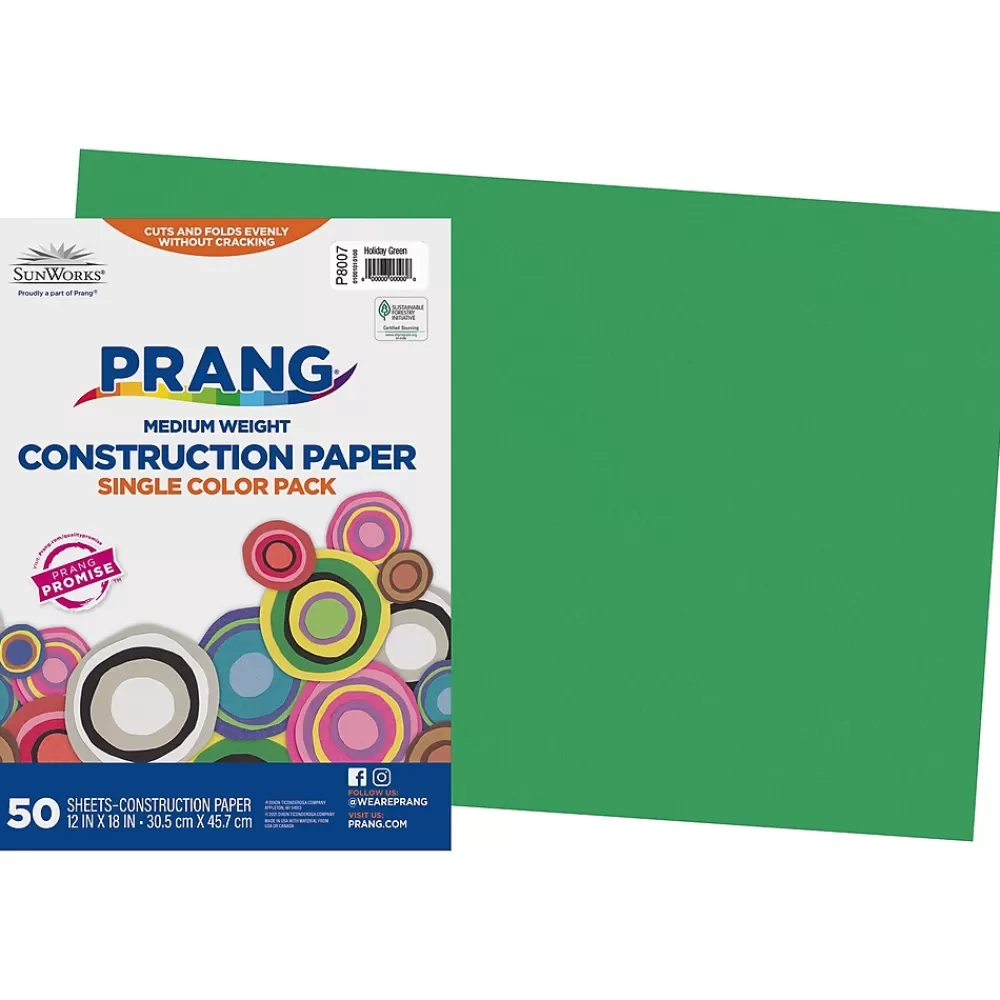 Prang 12" x 18" Construction Paper, Holiday Green, 50 Sheets/Pack (P8007-0001) Sale