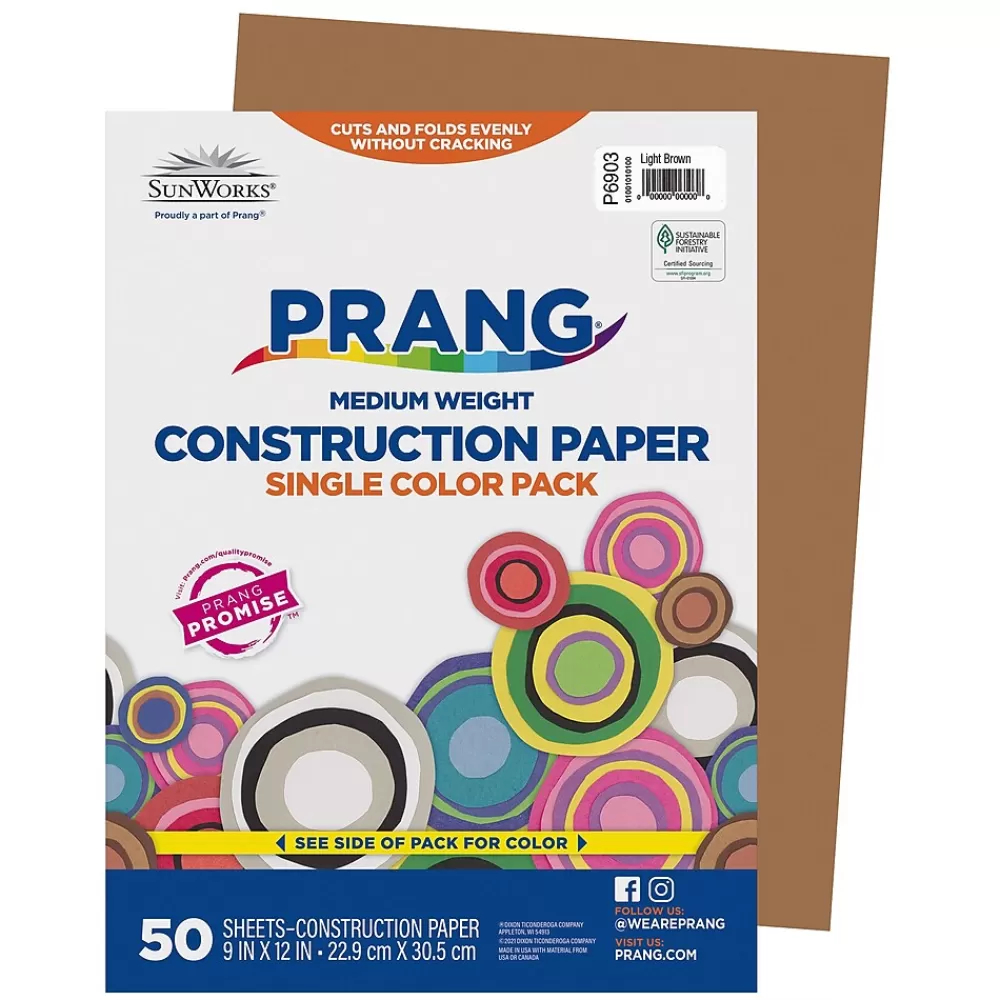 Prang 9" x 12" Construction Paper, Light Brown, 50 Sheets/Pack (P6903-0001) Discount