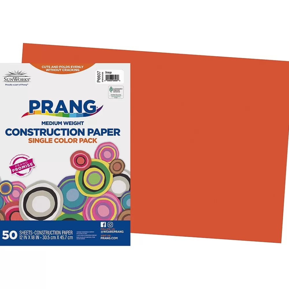 Prang 12" x 18" Construction Paper, Orange, 50 Sheets/Pack (P6607-0001) Shop