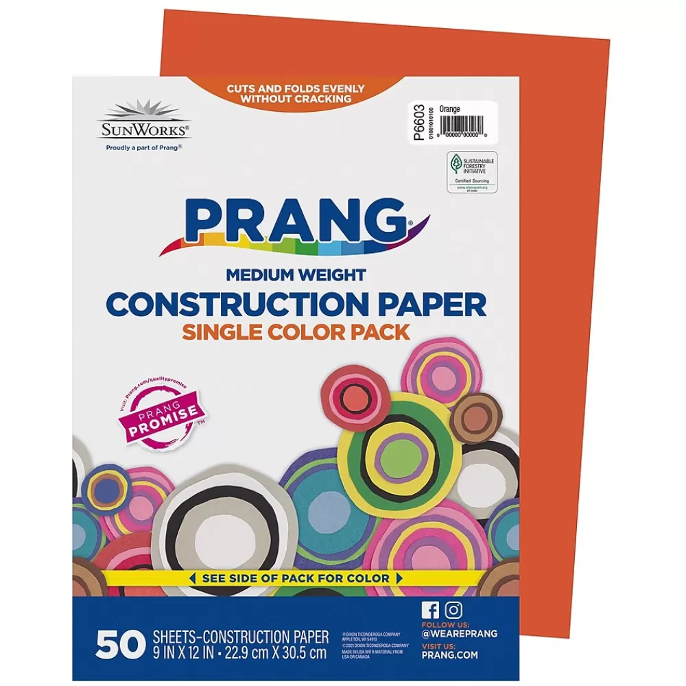 Prang 9" x 12" Construction Paper, Orange, 50 Sheets/Pack (P6603-0001) Shop