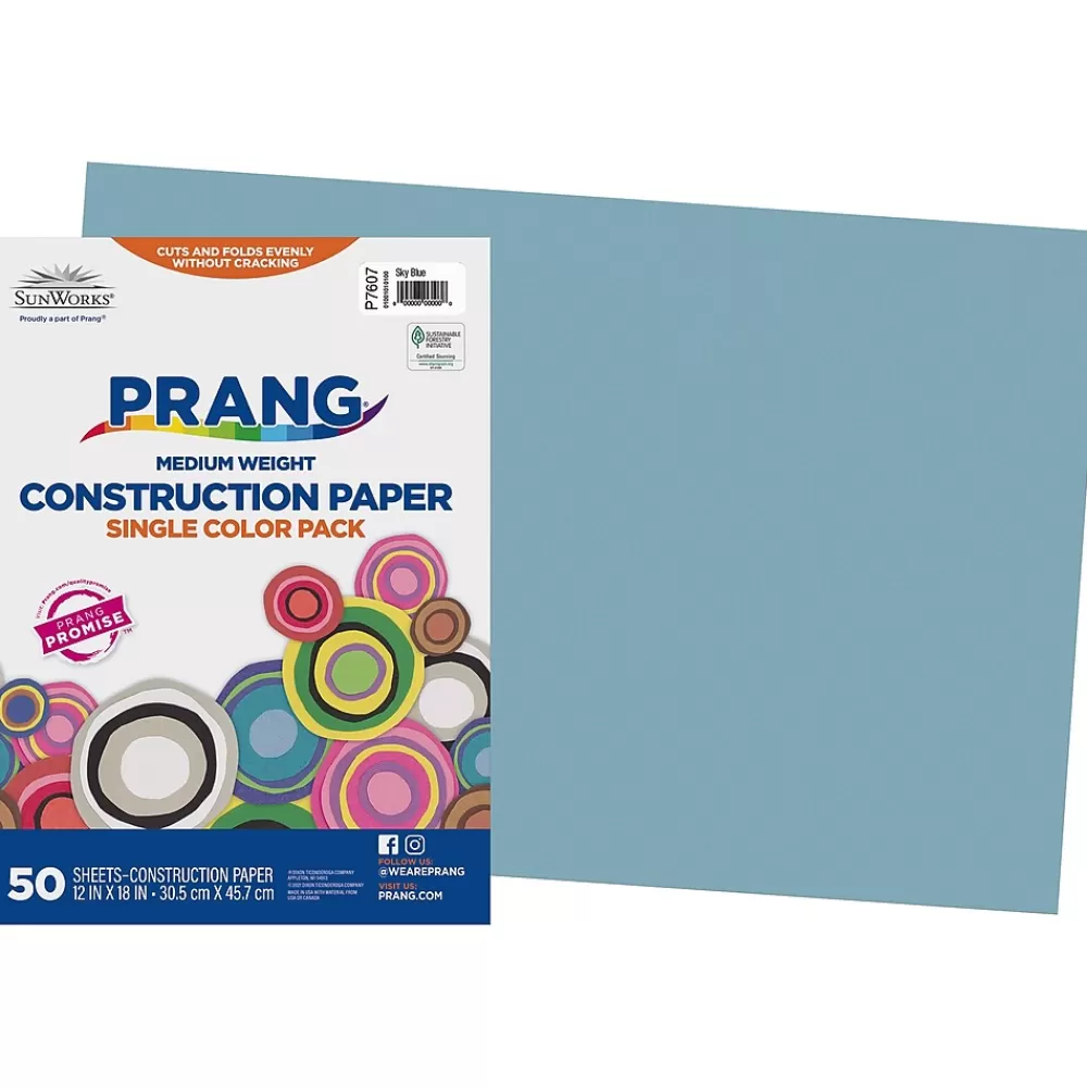 Prang 12" x 18" Construction Paper, Sky Blue, 50 Sheets/Pack (P7607-0001) Best