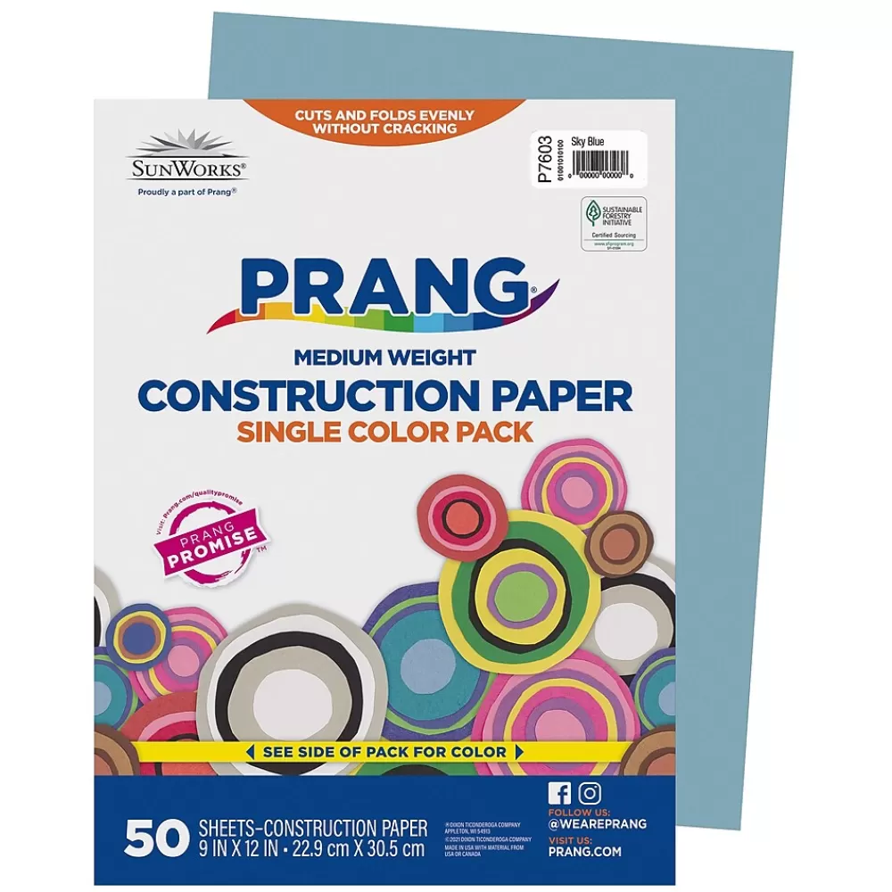 Prang 9" x 12" Construction Paper, Sky Blue, 50 Sheets/Pack (P7603-0001) Cheap