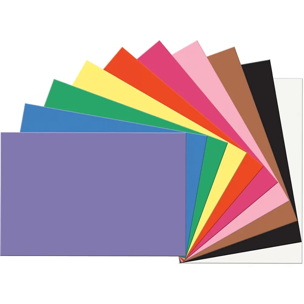 Pacon Prang® Construction Paper, 10 Assorted Colors, 12" x 18", 50 Sheets Per Pack, 5 Packs (PAC6507-5) Online