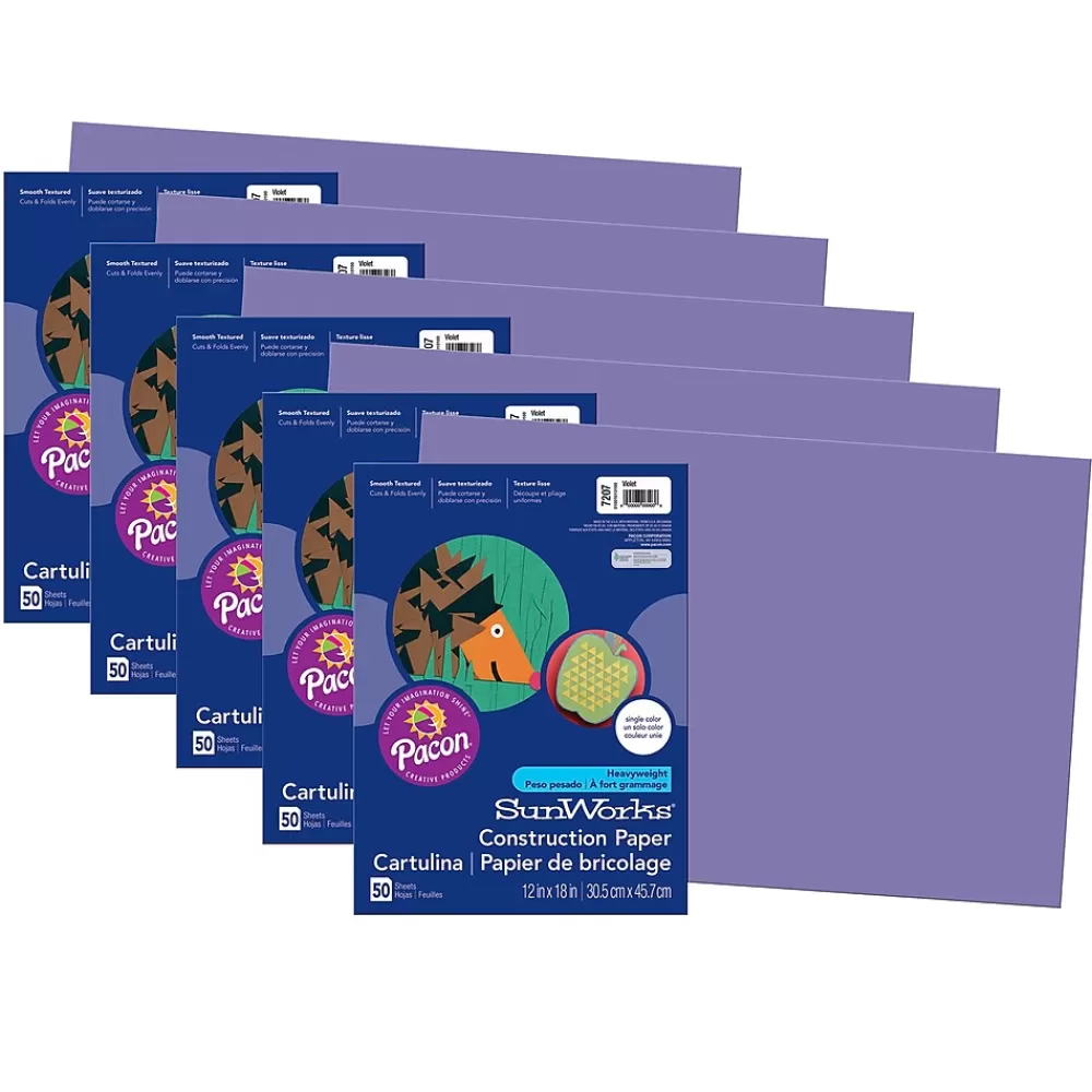 Pacon Prang® Construction Paper, Violet, 12" x 18", 50 Sheets Per Pack, 5 Packs (PAC7207-5) Cheap