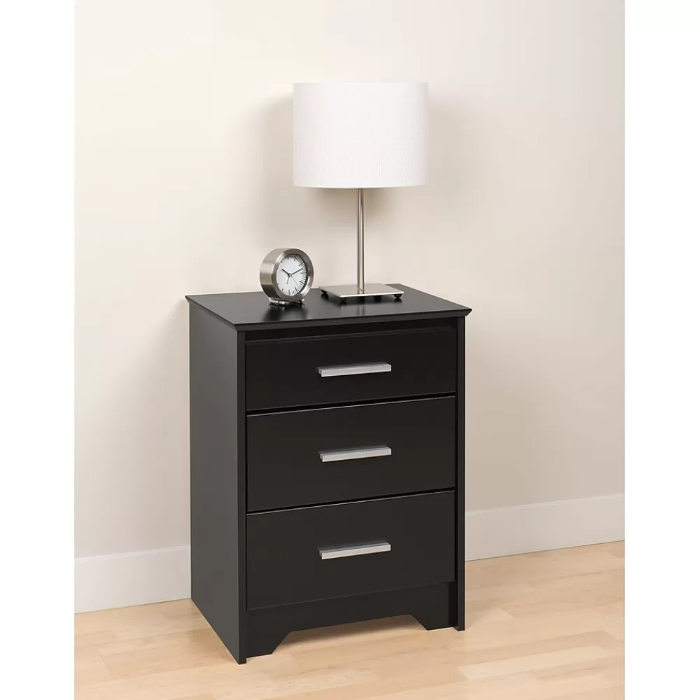 Prepac ™ 27" Coal Harbor 3 Drawer Tall Nightstand, Black Hot