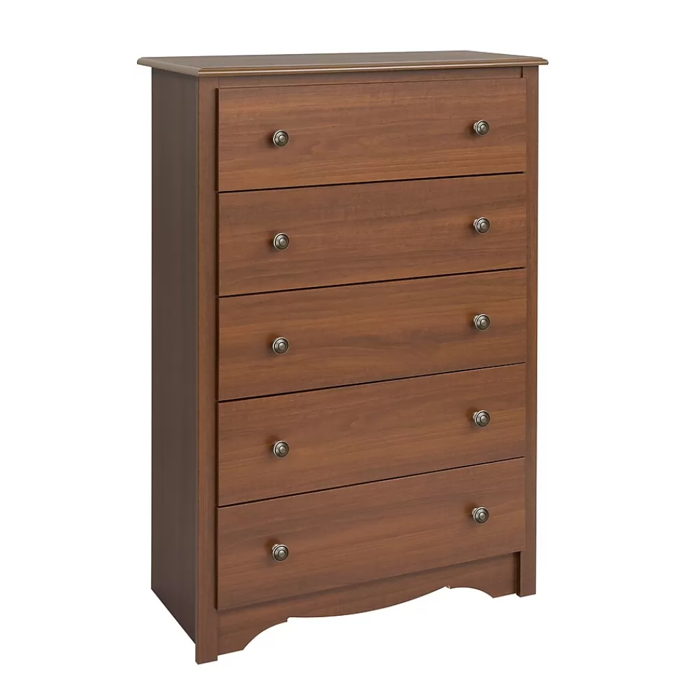 Prepac 45.25" Monterey 5 Drawer Chest, Cherry (CDC-3345-K) New