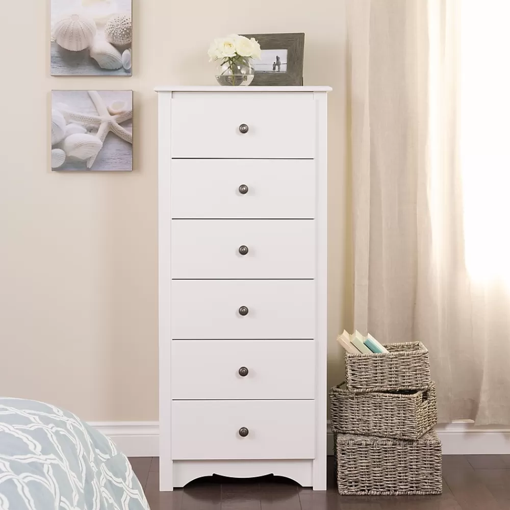 Prepac ™ 53.25" Monterey Tall 6 Drawer Chest, White Discount