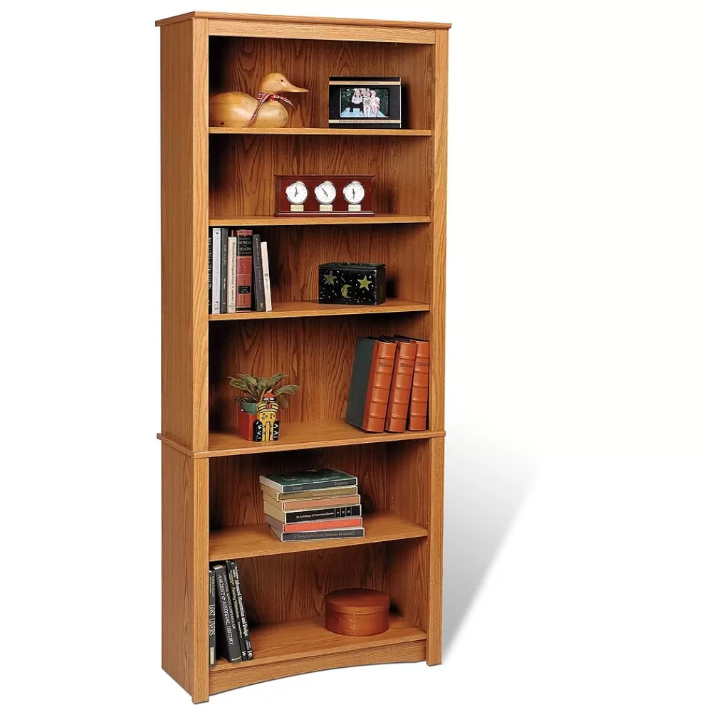 Prepac ™ 6 Shelf Bookcase, Oak Cheap