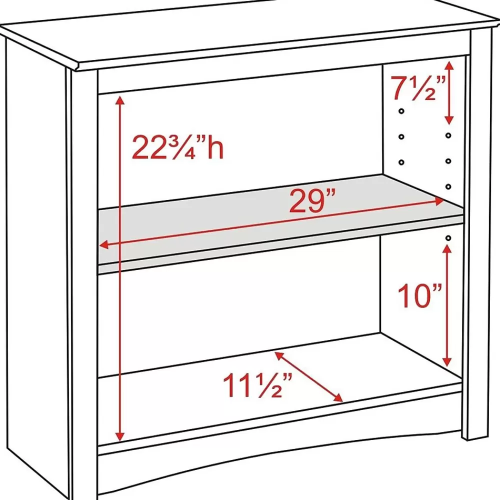 Prepac ™ 2 Shelf Bookcase, Oak New