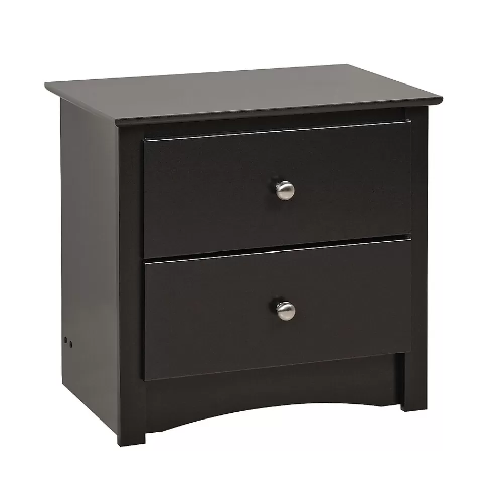 Prepac ™ 21.75" Sonoma 2 Drawer Nightstand, Black Discount