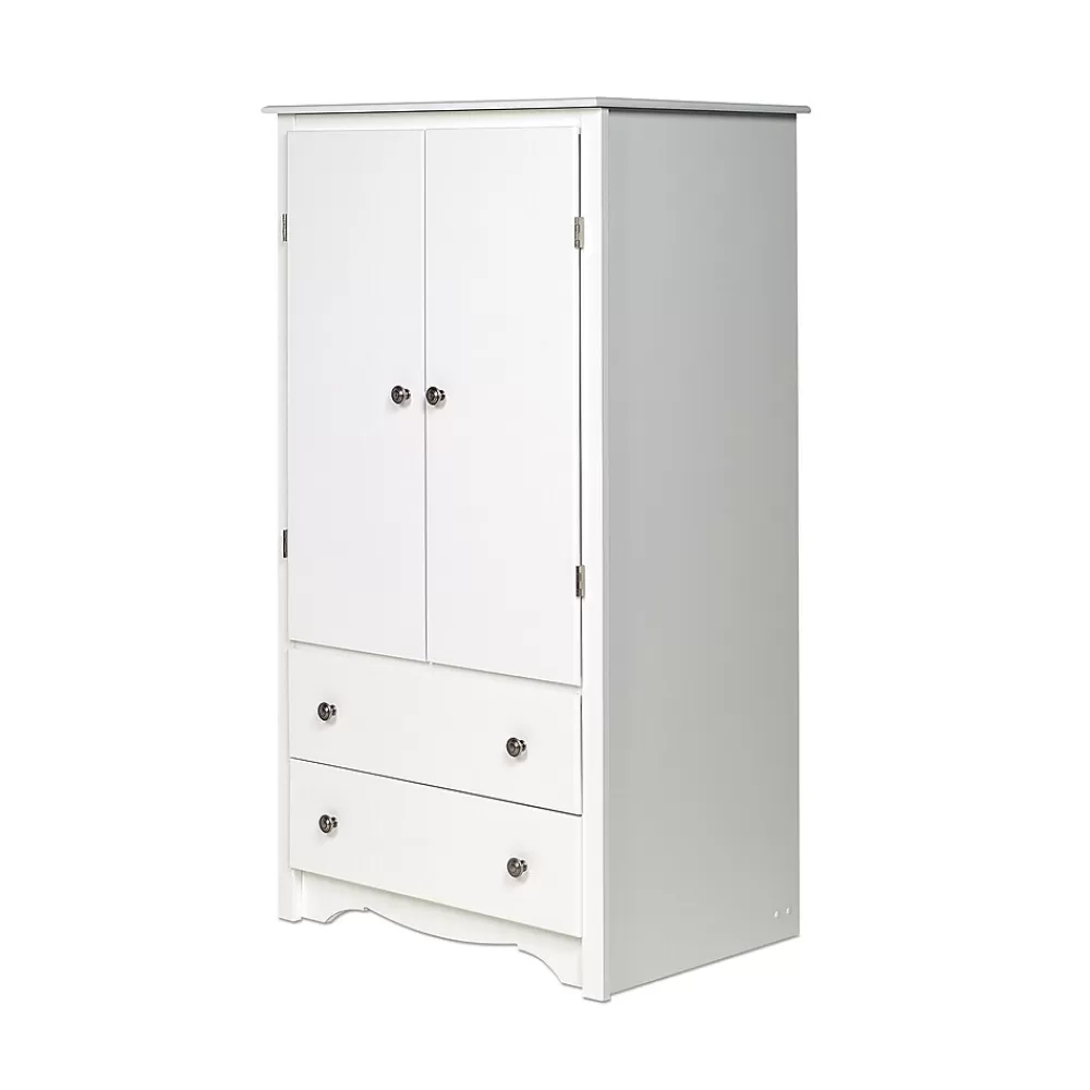 Prepac ™ Monterey Composite Wood 2 Door 2 Drawer Armoire, White Fashion