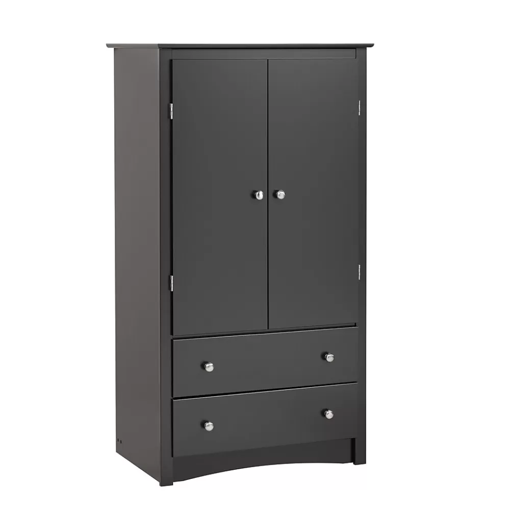 Prepac ™ Sonoma Composite Wood 2 Drawer Armoire, Black Discount