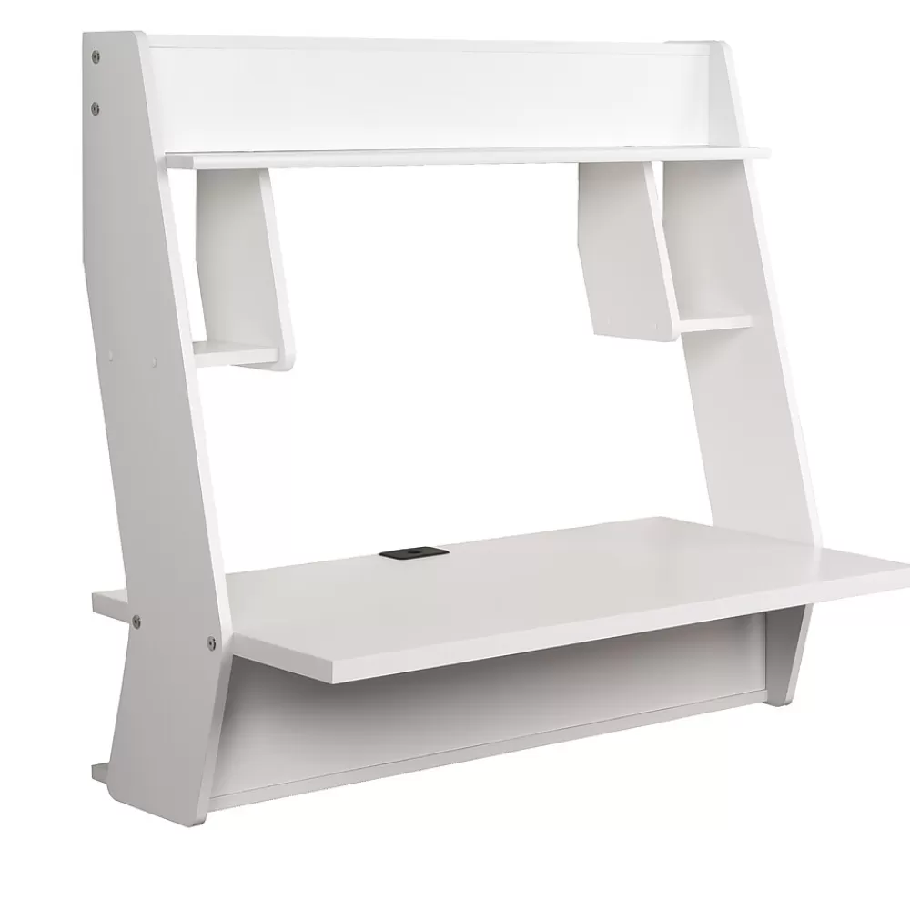 Prepac Studio Floating Desk, White (WEHW-0900-1) Discount