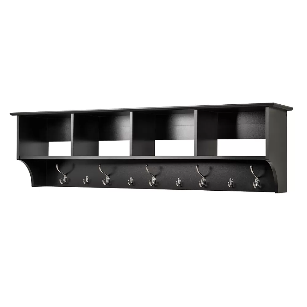 Prepac ™ Wide Hanging Entryway Shelf, 60" x 11.5", Black Cheap