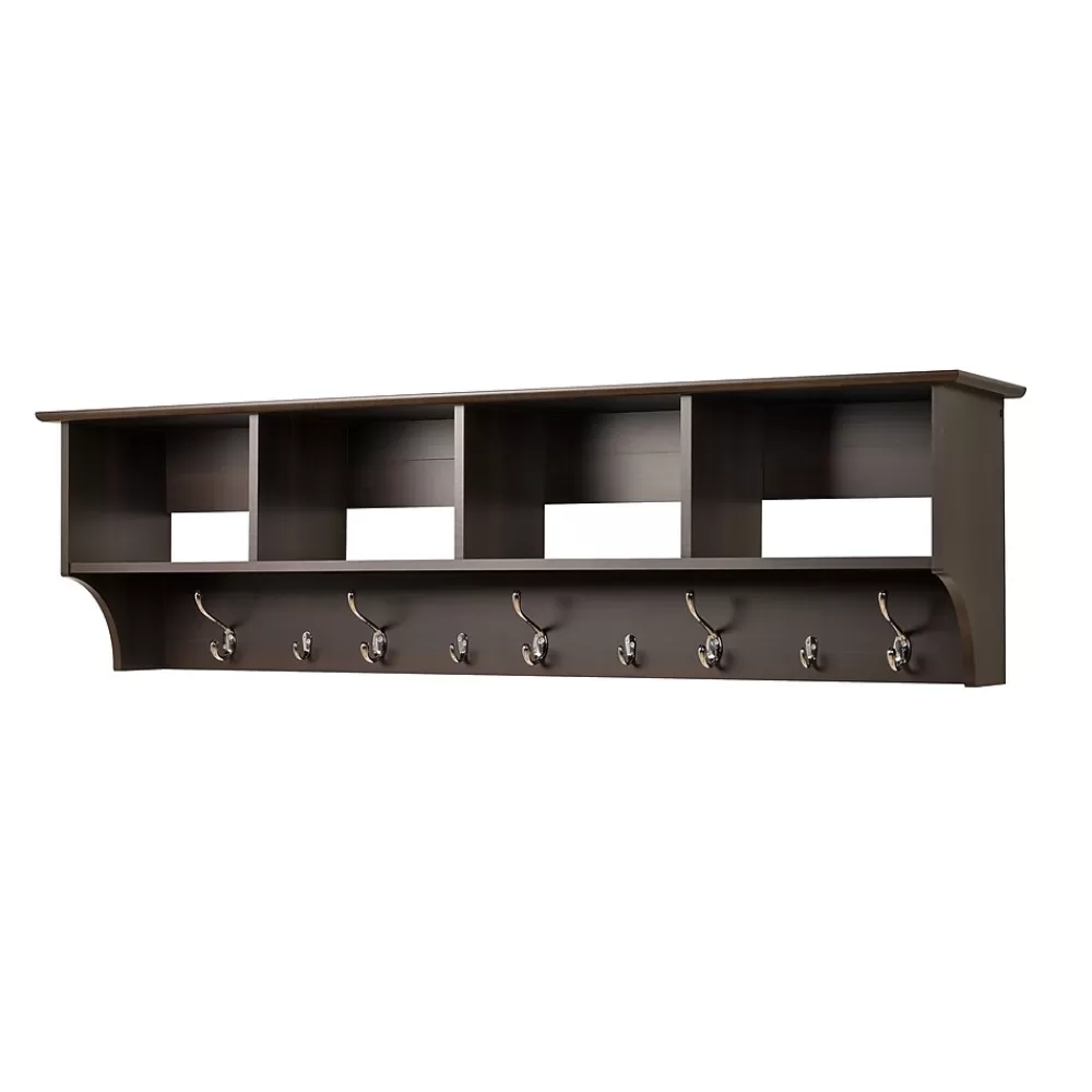 Prepac ™ Wide Hanging Entryway Shelf, 60" x 11.5", Espresso Cheap