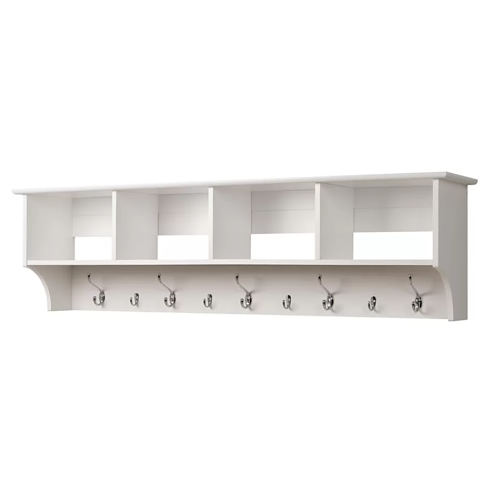 Prepac ™ Wide Hanging Entryway Shelf, 60" x 11.5", White Cheap