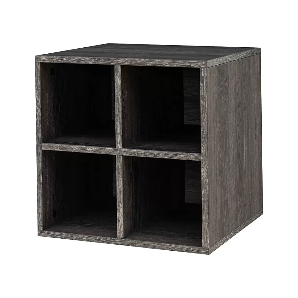 QUUBs 15.75" Storage Cabinet with 2 Shelves, Weathered Gray (G115002300) Store