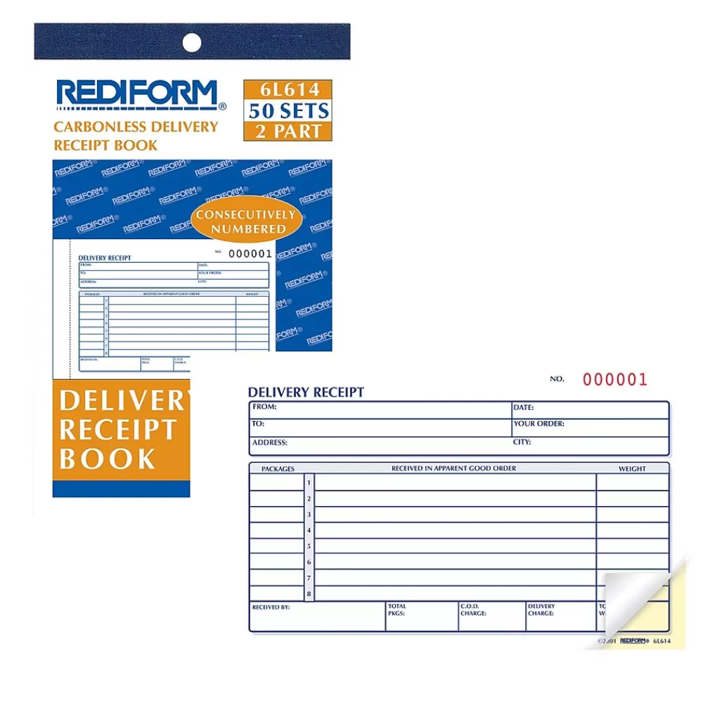 Rediform ® Carbonless Delivery Receipt Books, 4-1/4" x 6-3/8" (RED6L614) Sale