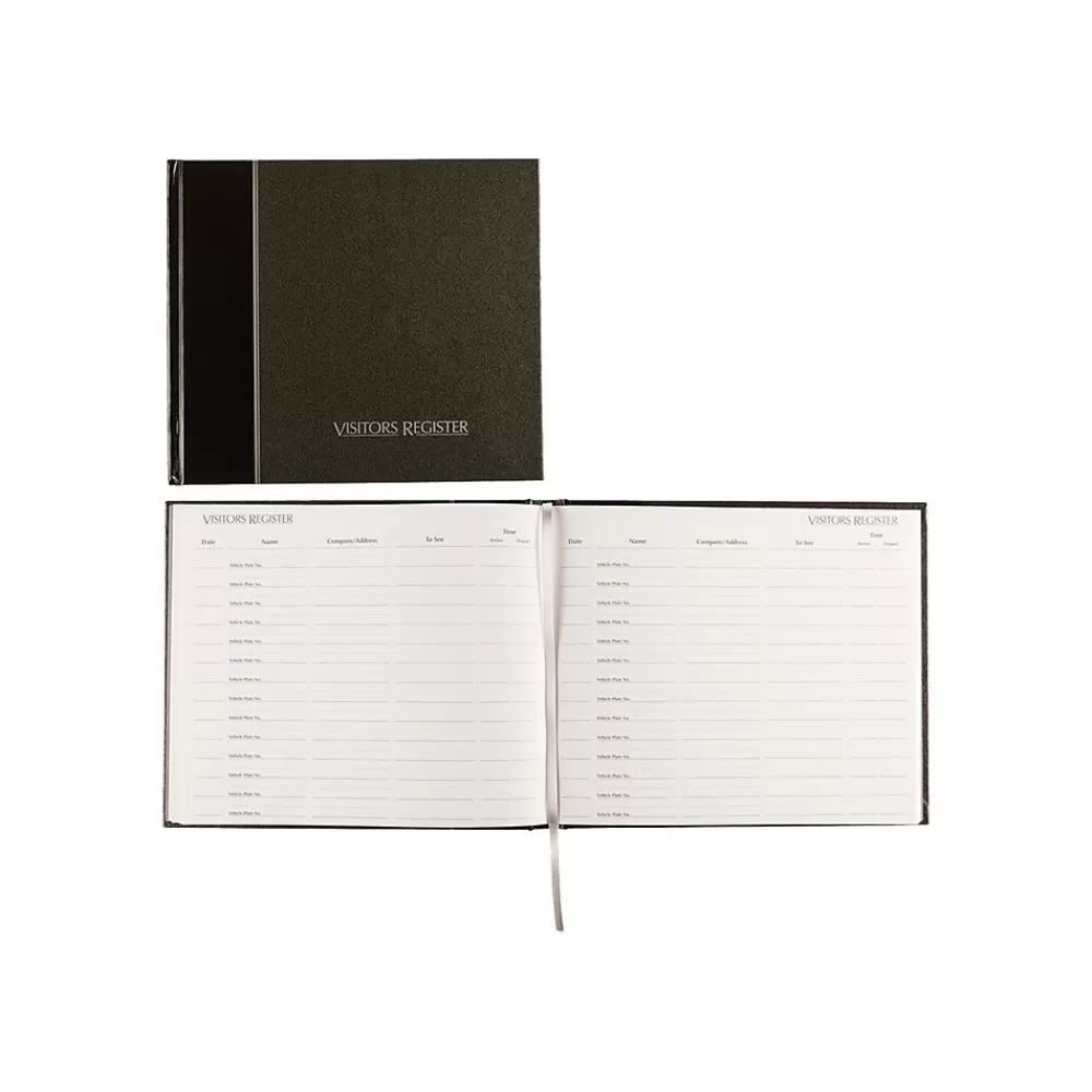 Rediform Visitor Book, 9.88" x 8.5", Black, 64 Sheets/Book (RED57802) Store