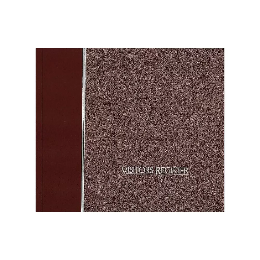 Rediform Visitor Book, 9.88" x 8.5", Burgundy, 64 Sheets/Book (57-803) Sale