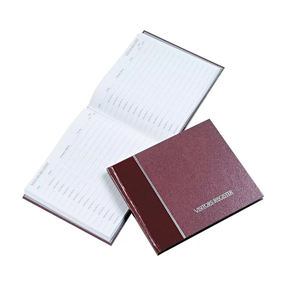 Rediform Visitor Book, 9.88" x 8.5", Burgundy, 64 Sheets/Book (57-803) Sale