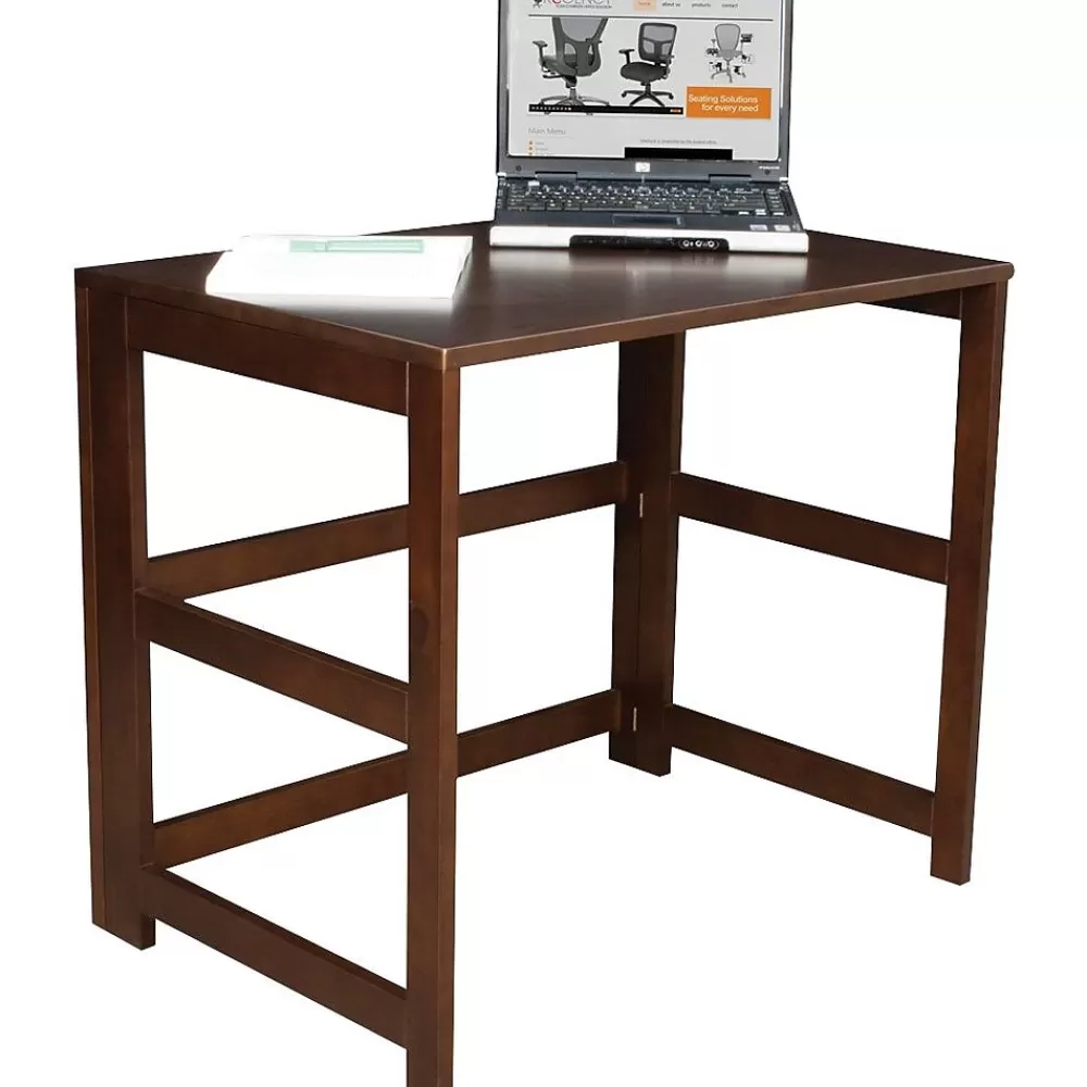 Regency Flip Flop 31" Folding Desk, Mocha Walnut (HDSKF3121MW) Hot