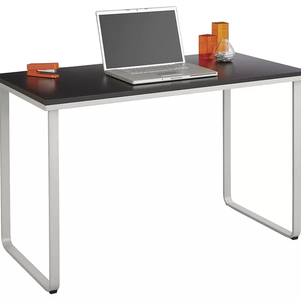 Safco ® 47" Steel Table Desk, Black/Silver (1943BLSL) Clearance