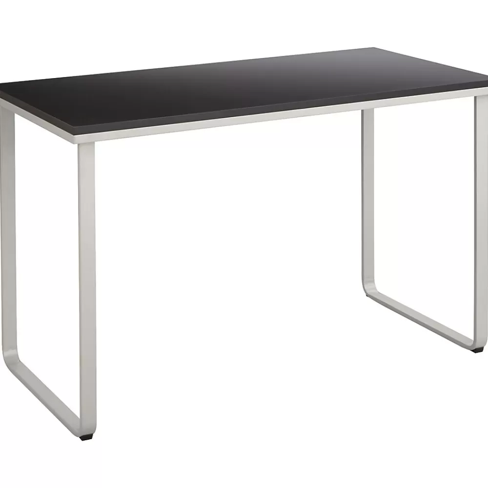 Safco ® 47" Steel Table Desk, Black/Silver (1943BLSL) Clearance