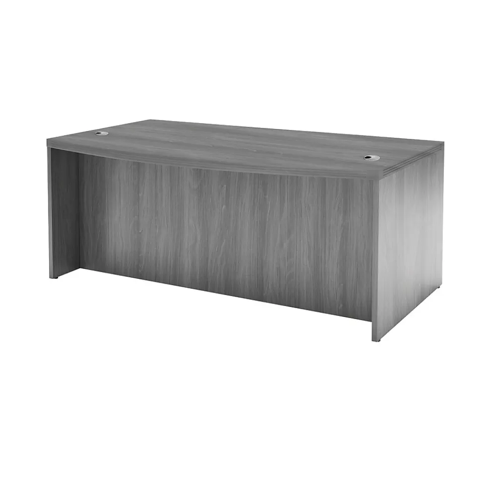 Safco Aberdeen 72" Bowfront Desk, Gray Steel (ABD7242LGS) Fashion