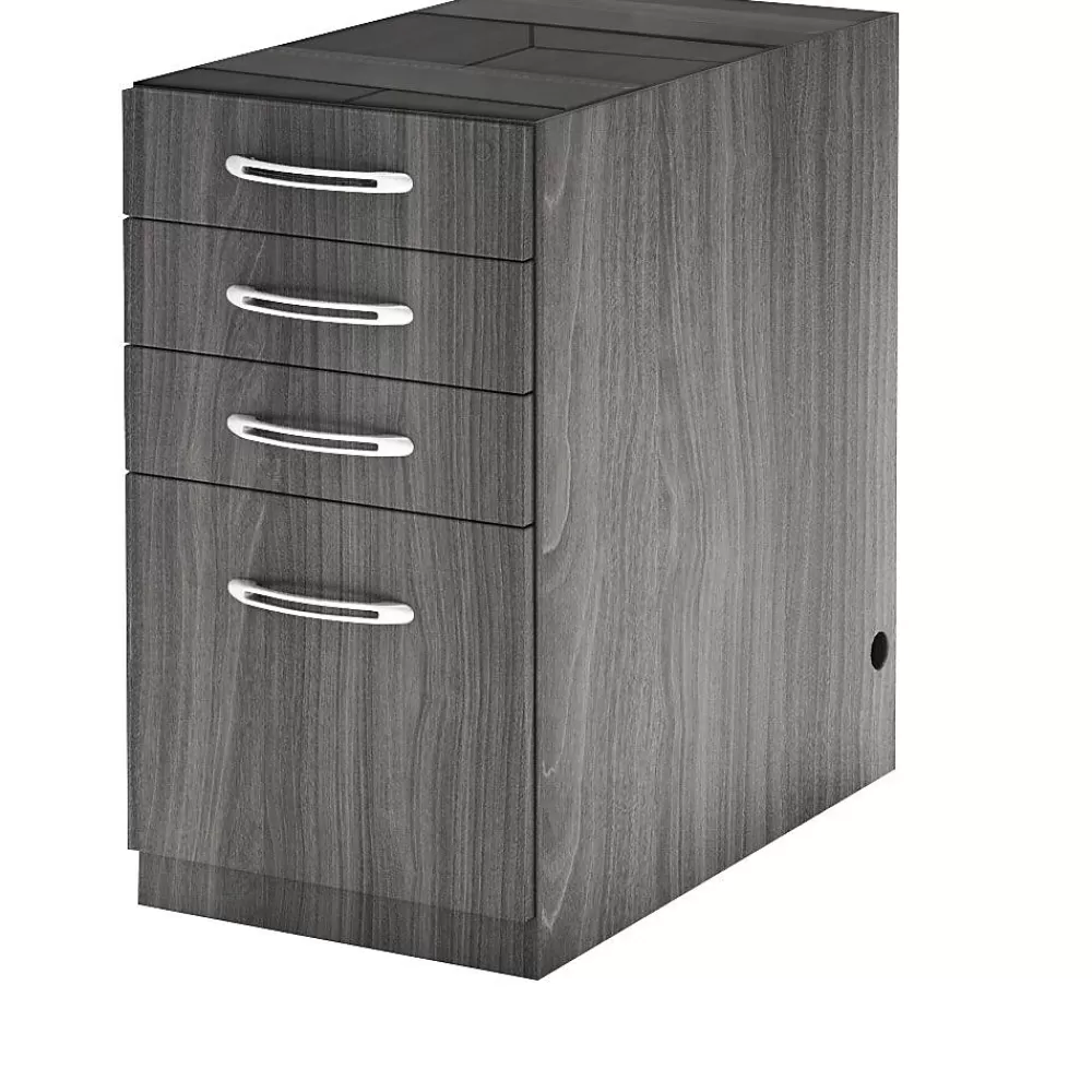 Safco Aberdeen Credenza Pedestal, Pencil/Box/Box/File, 20"D, Gray Steel (APBBF20LGS) Cheap