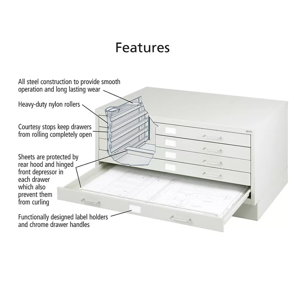 Safco ® Facil Steel Small Flat File, Light Gray Hot