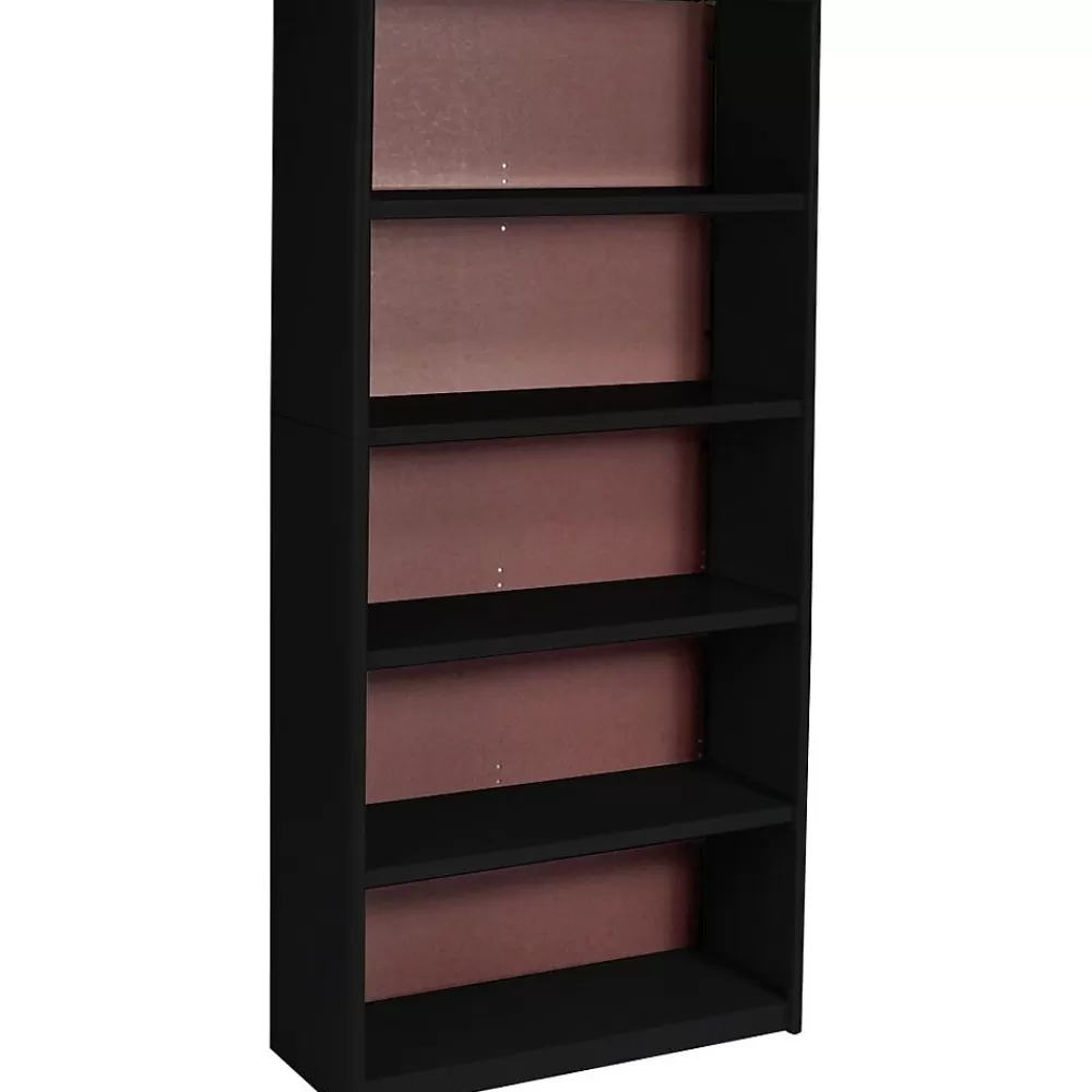 Safco ValueMate Economy 5-Shelf 42.2"H Steel Bookcase, Black (7173BL) Online