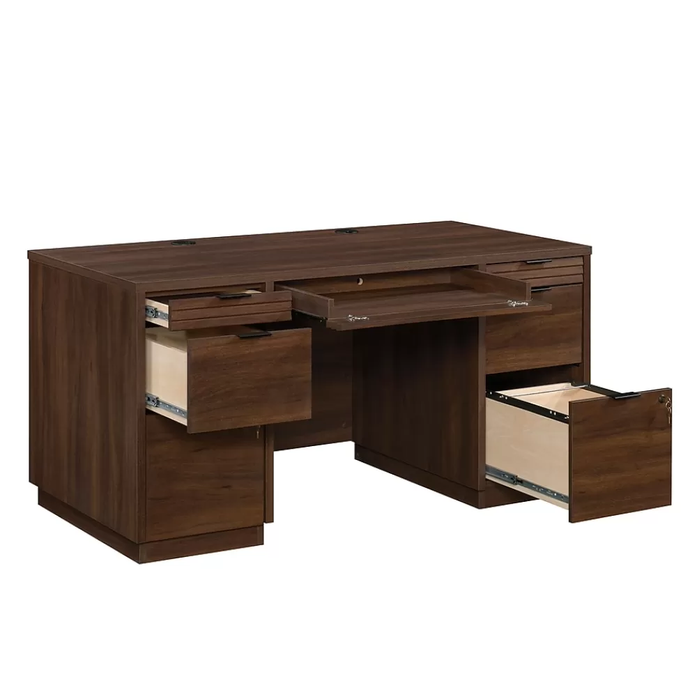 Sauder Palo Alto 59"W Executive Desk, Spiced Mahogany (427792) Hot