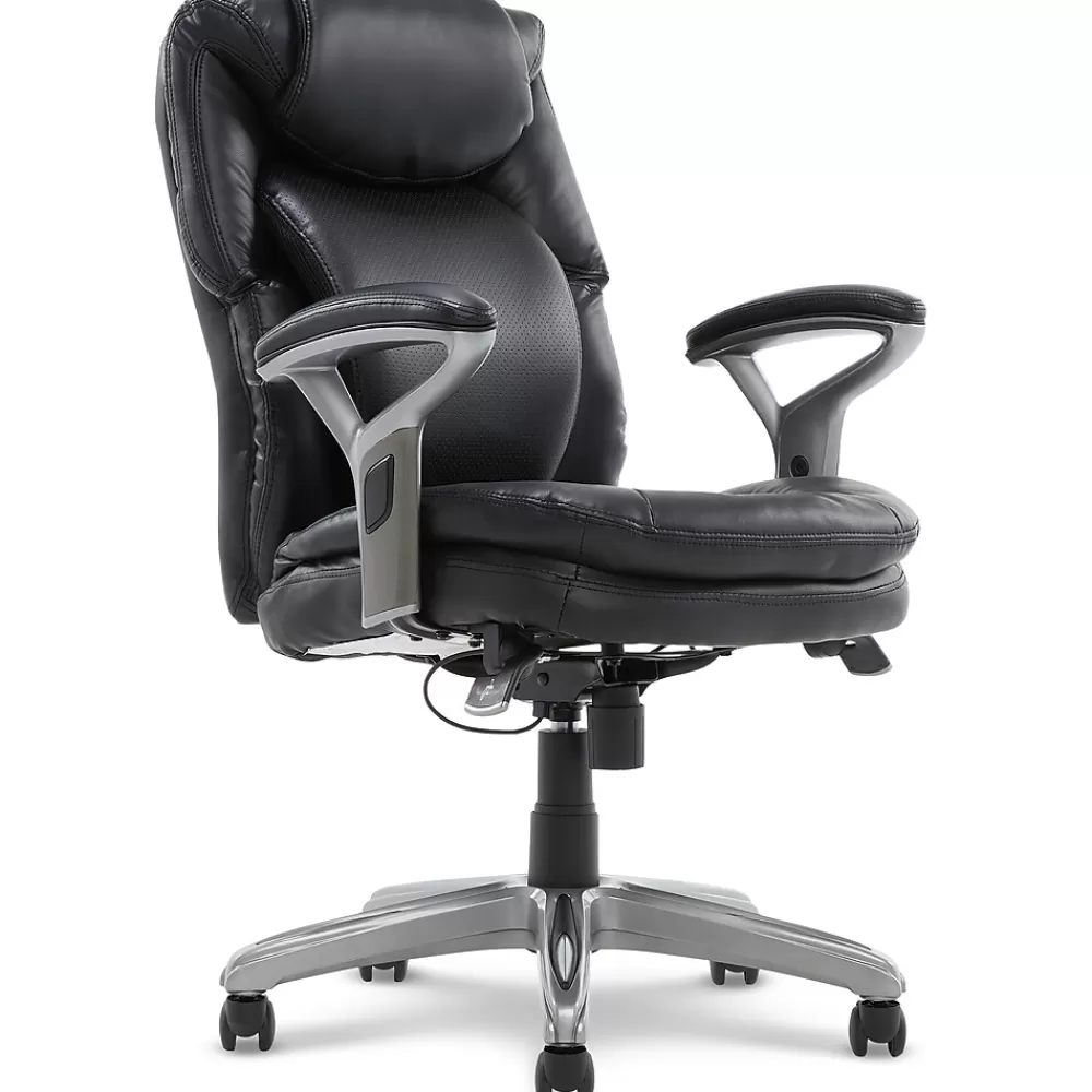 Serta AIR Bonded Leather Executive Chair, Black (CHR200100) New