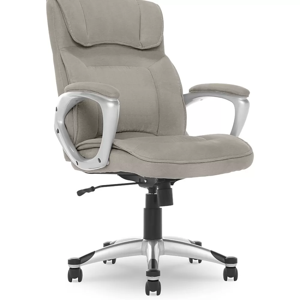 Serta Cyrus Ergonomic Fabric Swivel Executive Chair, Glacial Gray (47910) Best Sale