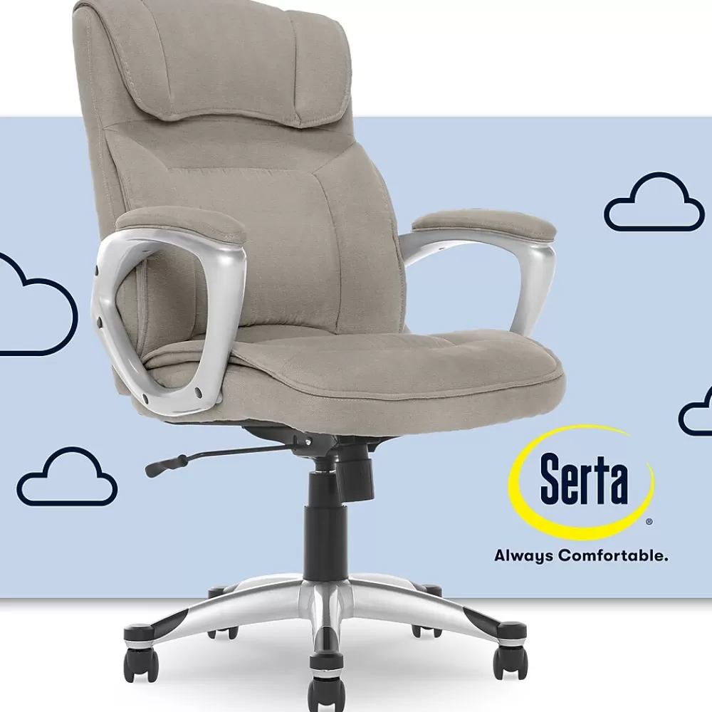 Serta Cyrus Ergonomic Fabric Swivel Executive Chair, Glacial Gray (47910) Best Sale