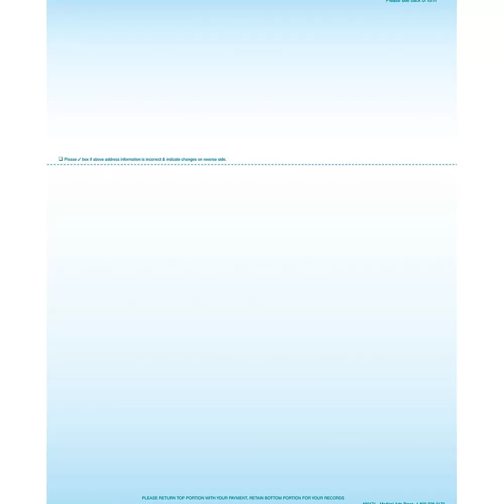 Medical Arts Press Solid Color Laser Statements, Style A, with Credit Card Information, Blue Flash Sale