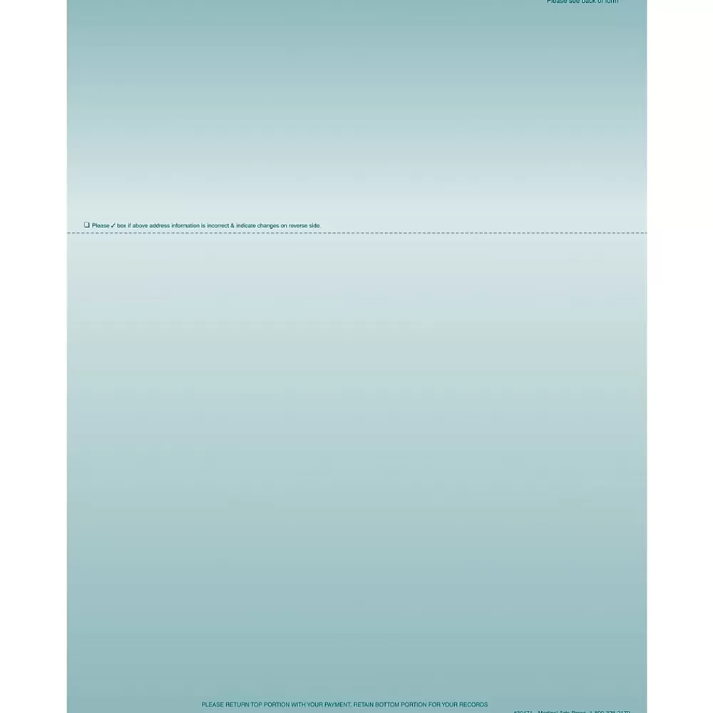 Medical Arts Press Solid Color Laser Statements, Style A, with Credit Card Information, Teal Best