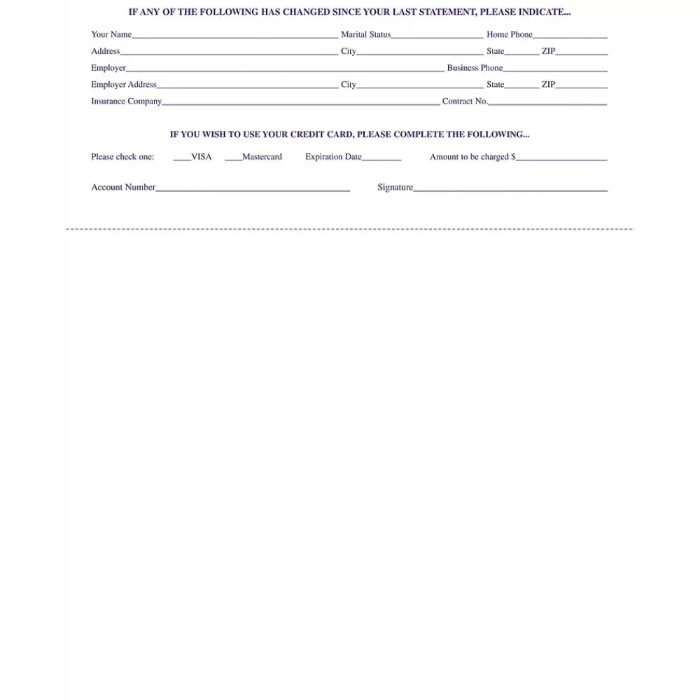 Medical Arts Press Solid Color Laser Statements, Style C, with Credit Card Information, Purple Outlet