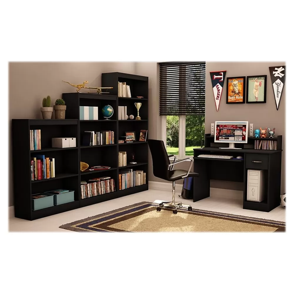 South Shore Axess 4-Shelf Bookcase, Pure Black (7270767) Best Sale