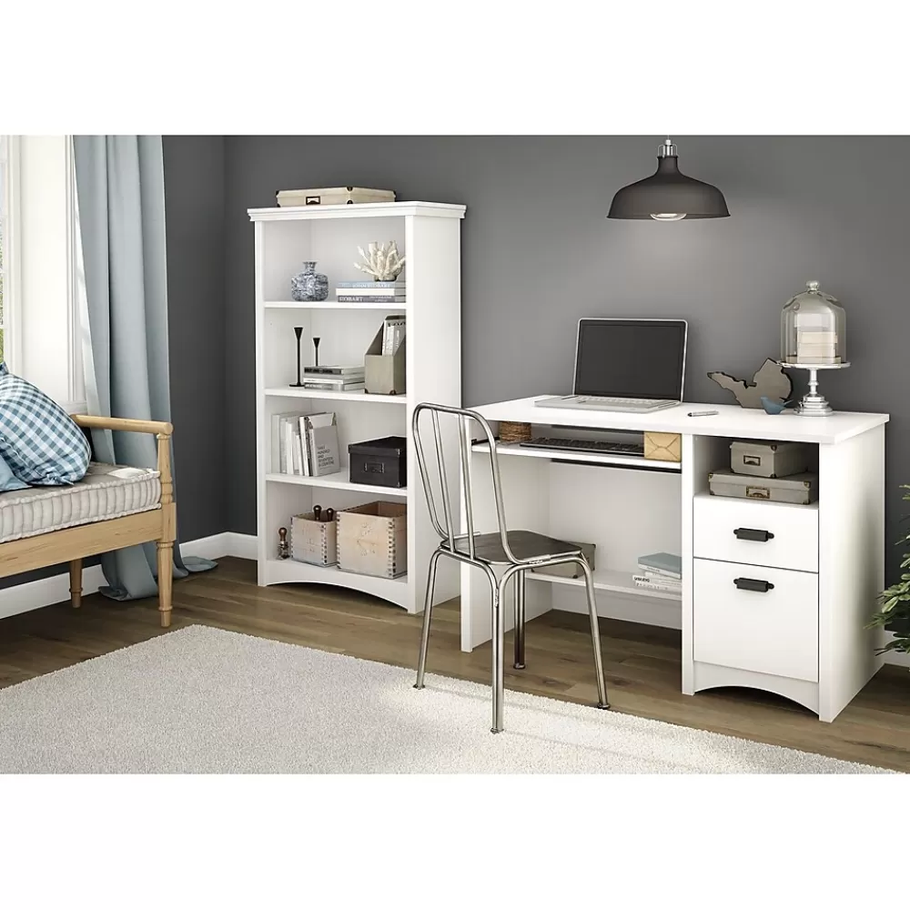 South Shore Gascony 46"W Desk, (7360070) Pure White Fashion