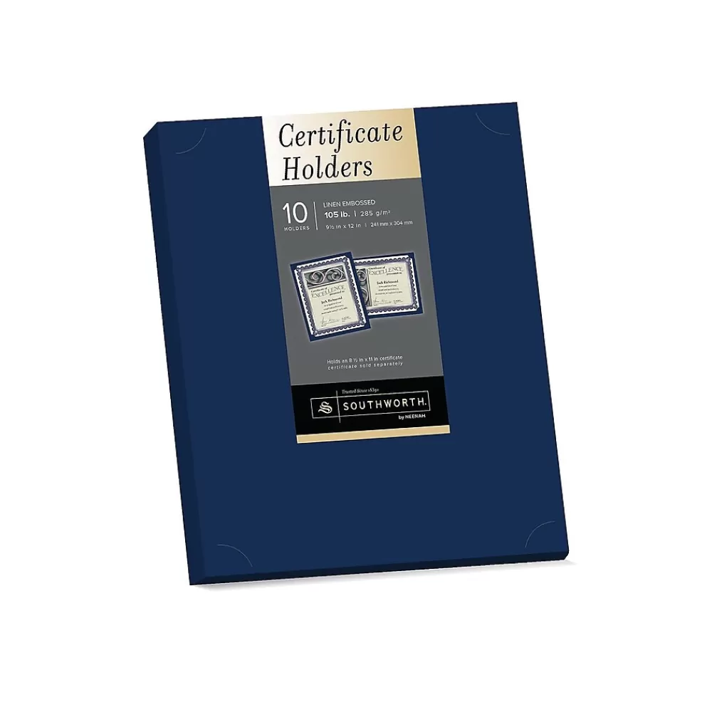 Southworth Certificate Holders, 8.5" x 11", Navy Blue, 10/Pack (PF8) Outlet