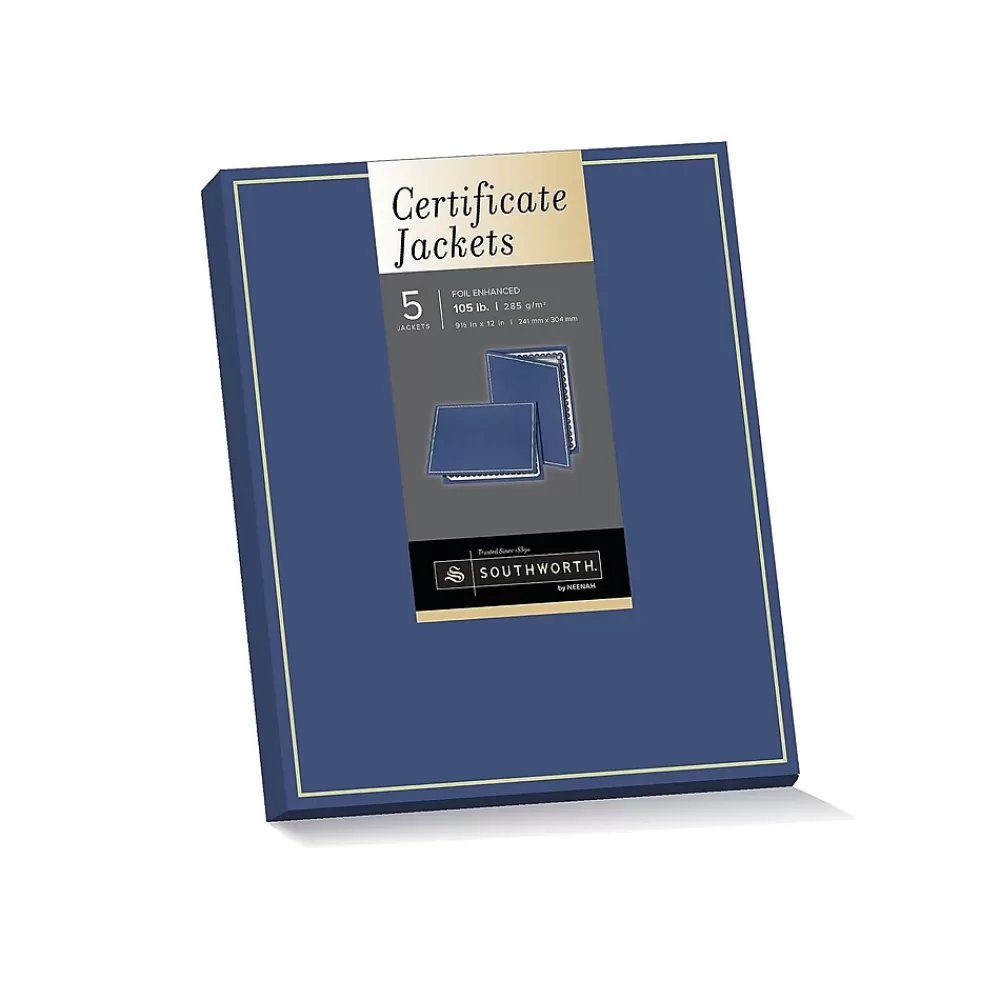 Southworth Certificate Holders, 8.5" x 11", Navy, 5/Pack (PF6) Cheap